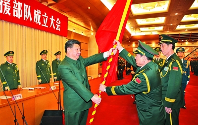 战略支援部队的成立有利于推动国家安全与发展战略，战略支援部队成立，推动国家安全与发展的强大动力