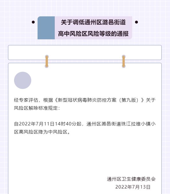 最新消息，北京通州是否属于中高风险区？，北京通州地区风险等级最新消息，是否属于中高风险区？