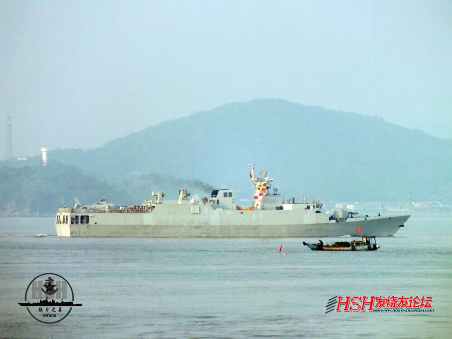 中国056型护卫舰，深V长桥楼船型的试航信号，中国056型护卫舰试航，深V长桥楼船展现海上实力