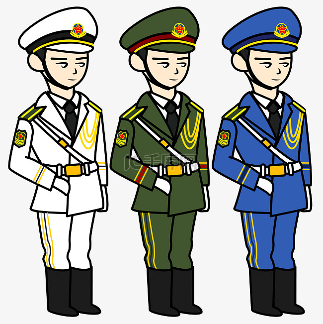 三军仪仗队图片漫画版，荣耀与力量的视觉盛宴，三军仪仗队漫画版，荣耀与力量的视觉盛宴图片集