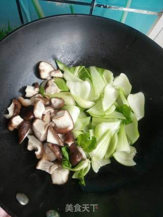 家常香菇油菜的做法,美味健康的佳肴,家常香菇油菜,美味健康佳肴的制作方法
