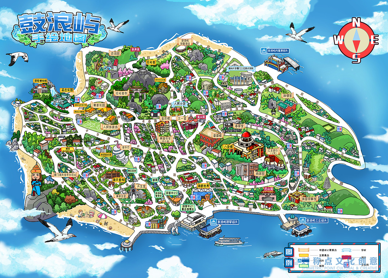 鼓浪屿地图,探索这座海岛的奥秘,鼓浪屿海岛探索指南,详细地图与奥秘之旅