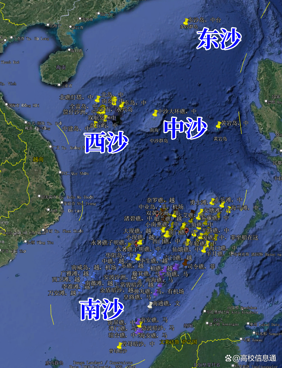 南海岛屿现状图,揭示一个复杂而重要的地理现象,南海岛屿现状图揭示复杂而重要的地理现象,区域纷争与地缘政治博弈的焦点